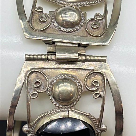 Vintage Taxco Mexico sterling silver bracelet, approx 6.25 inches, 32 grams - Picture 3 of 14